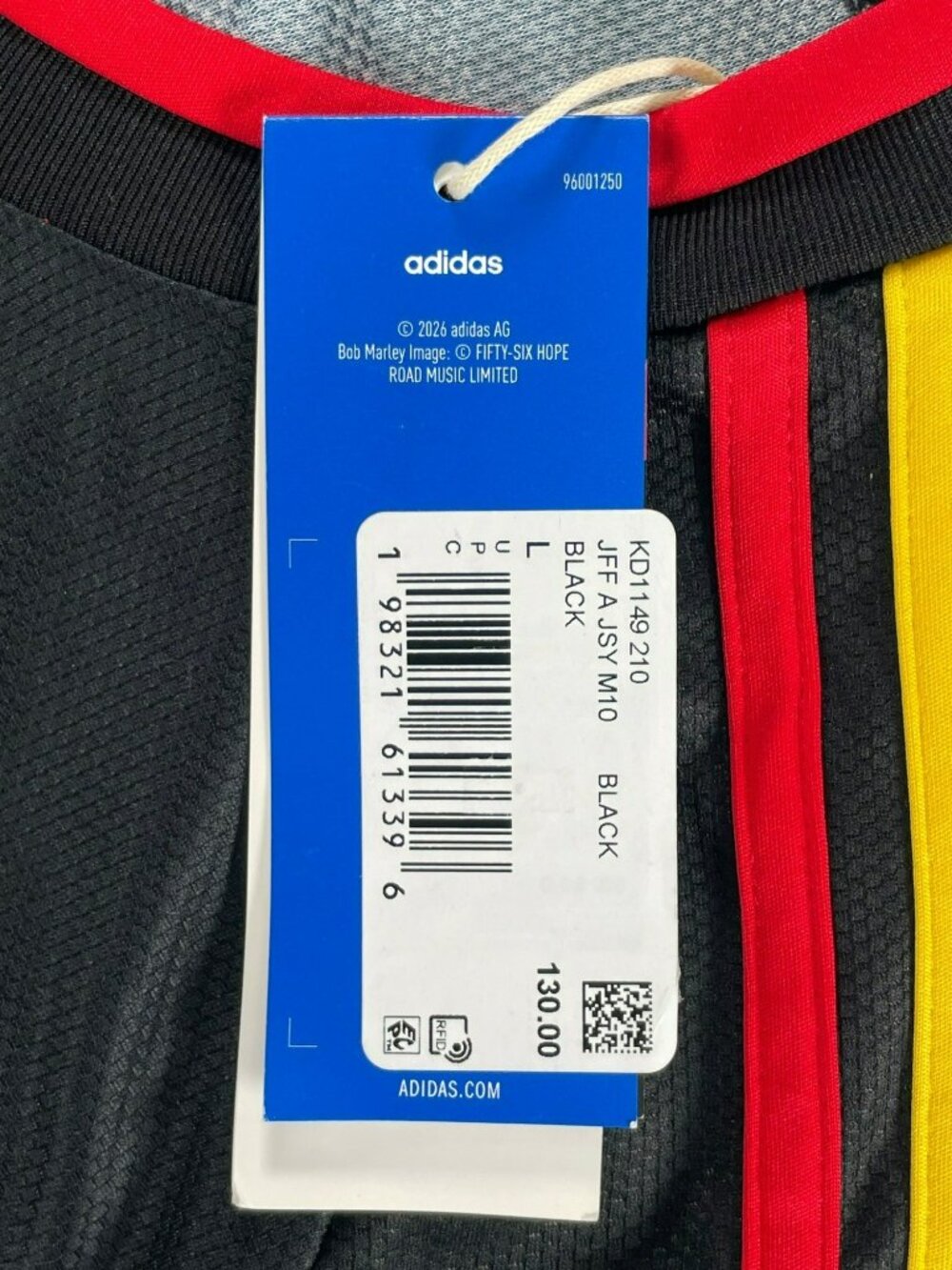 Adidas Jamaica 26 X Bob Marley Away Jersey Reggae Boyz Kids Sz L MSRP $130 NEW - Picture 9 of 10